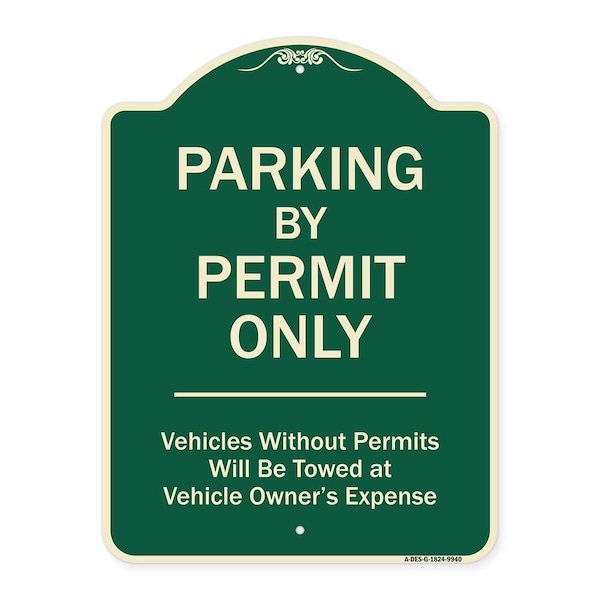 Designer Series-Parking By Permit Vehicles Without Permits Will Be Towed, 24" x 18", G-1824-9940